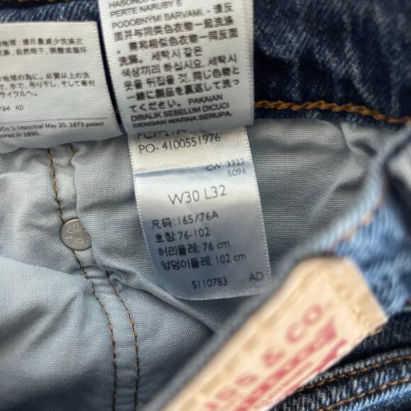 Levi’s 501 S Denim Jeans Skinny Button Fly Dark Wash - Size W30 - Picture 6 of 6